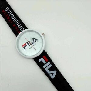 FILA Sport Style Wristwatch – White Dial with Black Rubber Strap – Brand New